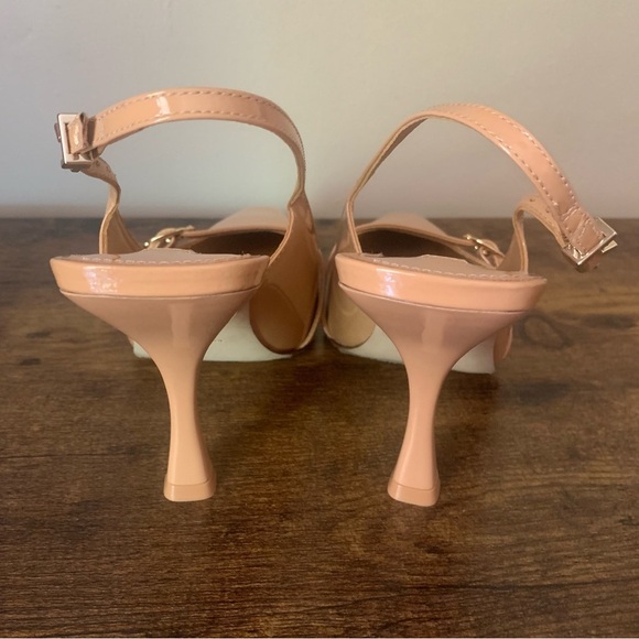 NWOT Larroude Ines Pump In Tan Patent Leather Size 8 New - Picture 11 of 14